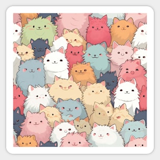 Feline Fantasy: Cute Anime Cats Galore Sticker